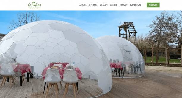Le Safran Restaurant — website screenshot