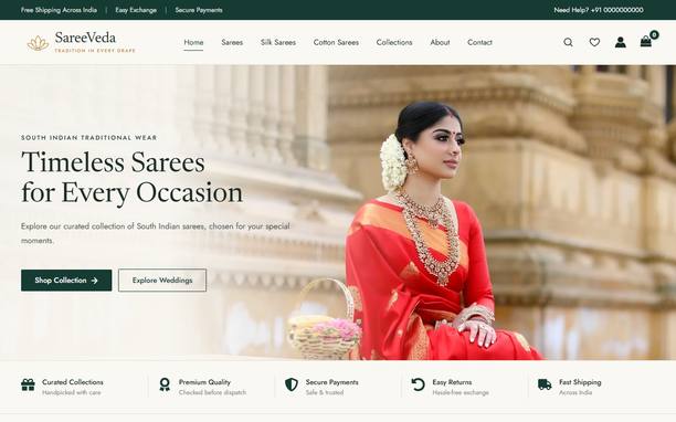 SareeVeda — website screenshot