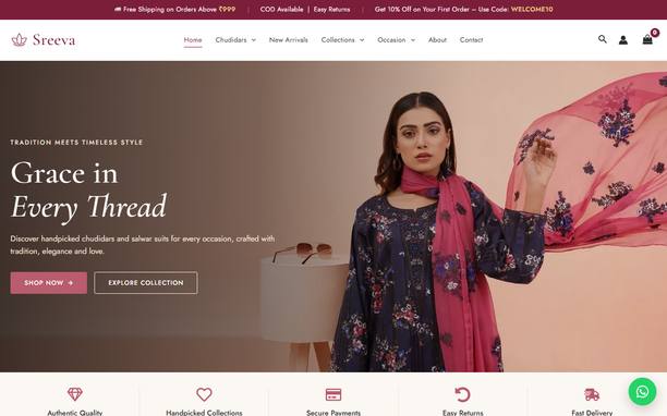 Sreeva — website screenshot