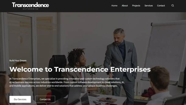 Transcendence — website screenshot